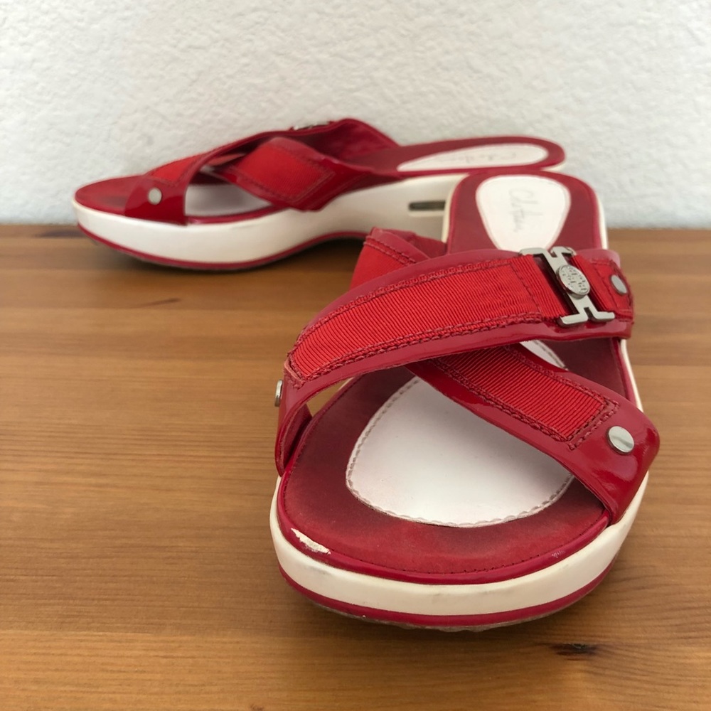 👡Cole Haan Air Red Slides Sandal Sz 7.5B ❤️